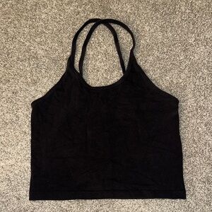 American Eagle Outfitters Black Crop Top With Criss Cross Straps